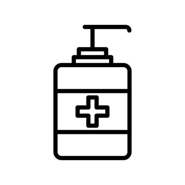 ilaç şişesi çizgisi simgesi, vektör işareti