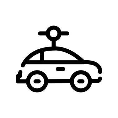 araba taksisi ince çizgi vektör simgesi