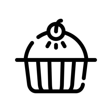 cupcake vektörü ince çizgi simgesi