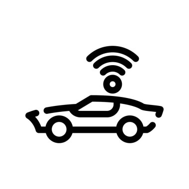 araba vektörü ince çizgi simgesi