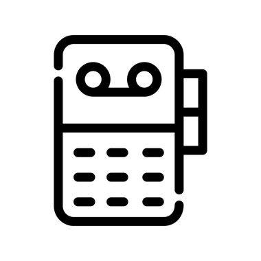 Robot robot simgesi. Beyaz arkaplanda izole edilmiş web tasarımı için robot vektör simgesi taslağı