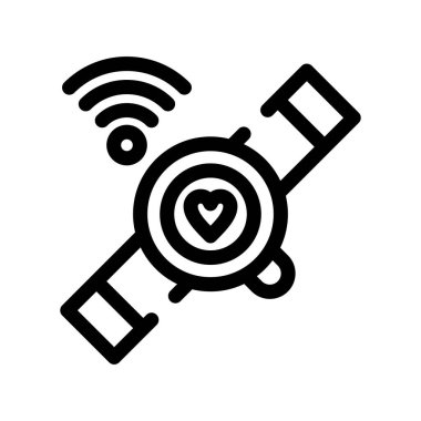 akıllı kalp ikonu vektörü. izole edilmiş sınır sembolü çizimi