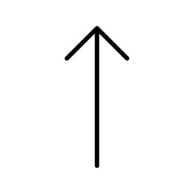 Beyaz arkaplanda yalıtılmış ok simgesi, ok işareti, basit sembol, vektör illüstrasyon tasarımı