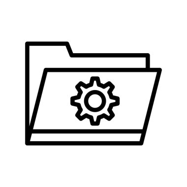 dişli vektör ince çizgi simgesi