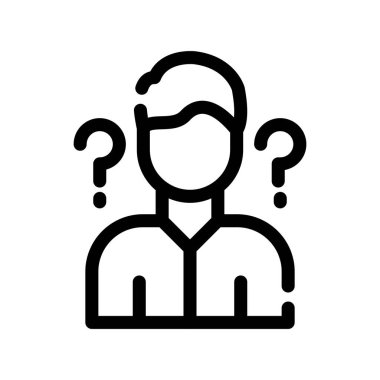 Soru vektörü ince çizgi simgesi