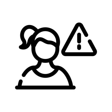 Kadın Kullanıcı simgesi vektör illüstrasyonu