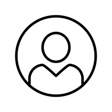 kullanıcı simgesi vektörü. izole edilmiş sınır sembolü çizimi