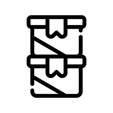 Ahşap kutu simgesinin vektör çizimi