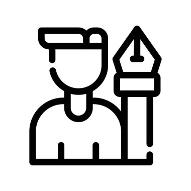 Bayrak simgesine sahip vektör adam