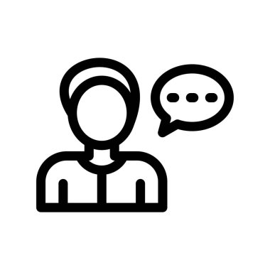 Sohbet simgesi vektörü beyaz arkaplanda izole edildi, konuşma şeffaf işareti