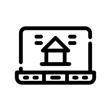 ev vektörü glyph düz simgesi