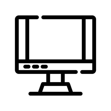 Bilgisayar Ekran Vektör Satırı Simgesi Tasarımı