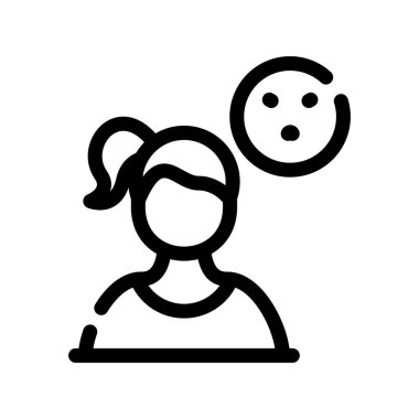 Yüz ikonu olan kadın. ince çizgi biçimi