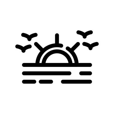 Şeffaf bir arkaplanda güneş vektör çizimi. Birinci kalite semboller. Konsept ve grafik tasarım için ince çizgi simgesi.