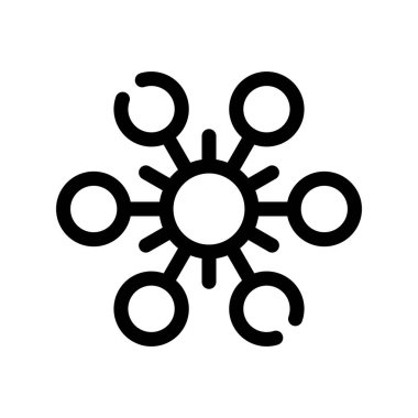 kar tanesi vektörü ince çizgi simgesi