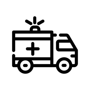 ambulans kamyon simgesi vektör çizimi çizimi
