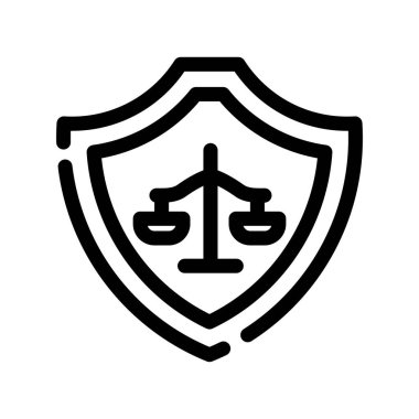 kalkan vektörü ince çizgi simgesi