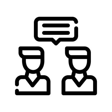 sohbet ve insanlar satır vektör simgesi.