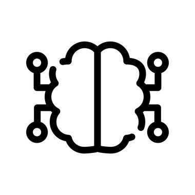 ai yapay zeka ikon vektörü. İnce çizgi işareti. izole edilmiş sınır sembolü çizimi