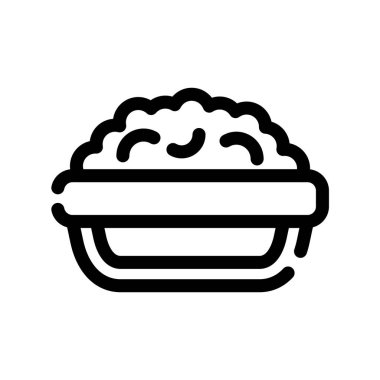 Şeffaf bir arkaplanda yemek vektörü çizimi. Birinci kalite semboller. Konsept ve grafik tasarım için ince çizgi simgesi.