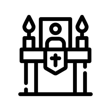 Hristiyan çapraz ikon vektör çizimi çizimi