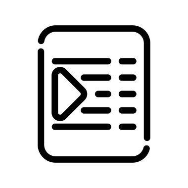 video vektörü ince çizgi simgesi