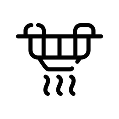 Alışveriş sepeti ikon vektörü. İnce çizgi işareti. izole edilmiş sınır sembolü çizimi