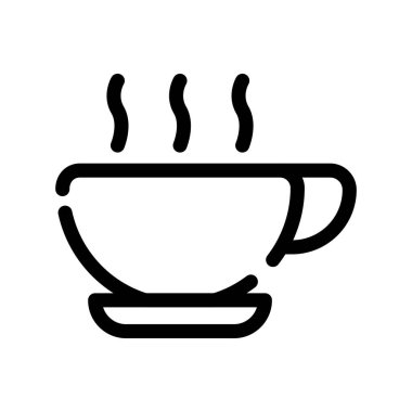 Kahve ikonu. ince çizgi tasarımı.