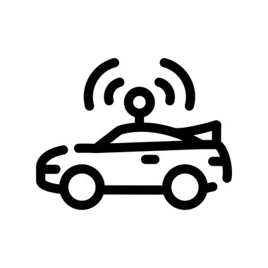 Taksi servisi simgesi vektör çizgisi