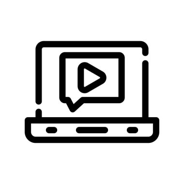 video vektörü ince çizgi simgesi