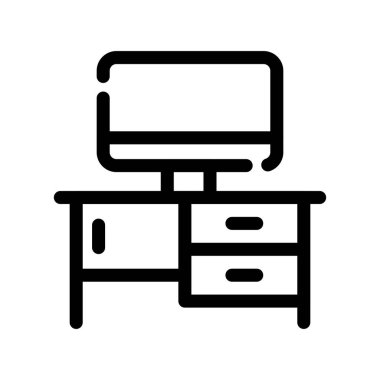 bilgisayar vektörü ince çizgi simgesi