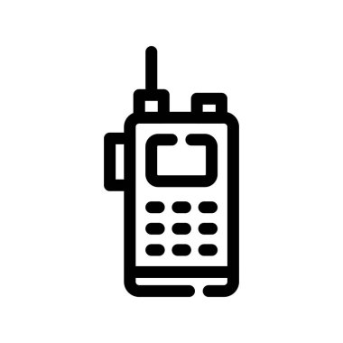 cep telefonu simgesi vektörü. İnce çizgi işareti. izole edilmiş sınır sembolü çizimi