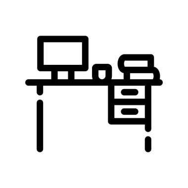 ofis masası sembolü vektör illüstrasyonu