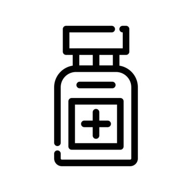İlaç şişesi ikonu ana hat vektörü. ilaç şişesi