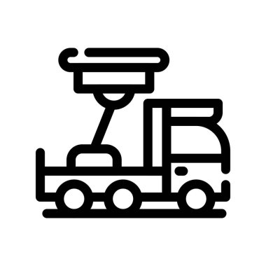 tren taşıma ikonu. Web için taşıyıcı vektör sembolünün ana hatları