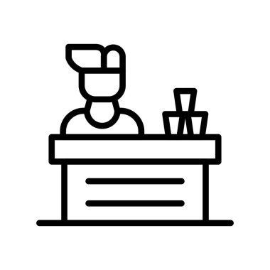 Bilgisayar ve kahve fincanı simgesi içeren masa, satır biçimi