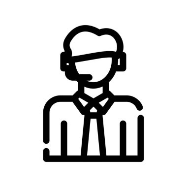 çağrı merkezi operatör simgesi, ana hat vektörü