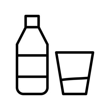 Yiyecek ve içecek ikonunun vektör çizimi. Gıda ve içecek ikon vektör illüstrasyonunun web ögesi.