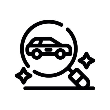 Araba yıkama ikonu. çizgi vektör işareti, ağ sembolü ve beyaz arkaplanda izole edilmiş