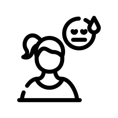 Yüz simgesi olan kadın, taslak biçimi