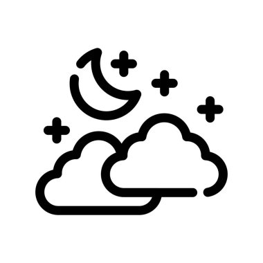 hava ve bulut çizgisi ikon vektör çizimi