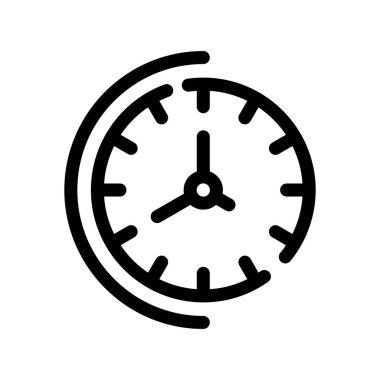 zaman vektörü düz renk simgesi