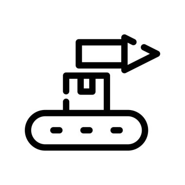 Gemi simgesi vektörü. İnce çizgi işareti. İzole edilmiş kontür sembolü gösterimi