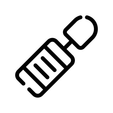 usb kablo simgesi vektörü. İnce çizgi işareti. izole edilmiş sınır sembolü çizimi