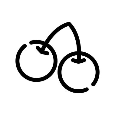 meyve ikonu vektörü. İnce çizgi işareti. izole edilmiş sınır sembolü çizimi