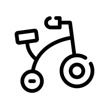 Bisiklet ikonu vektörü. Ana hatlı bisiklet tabelası. izole edilmiş sınır sembolü çizimi