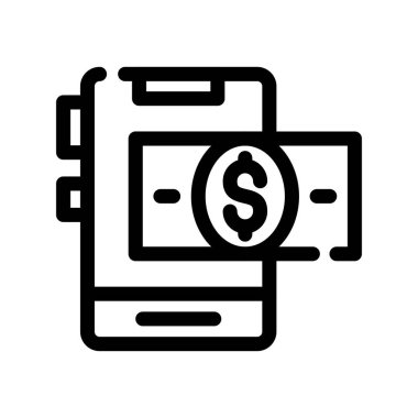 Dolar vektör ince çizgi simgesi