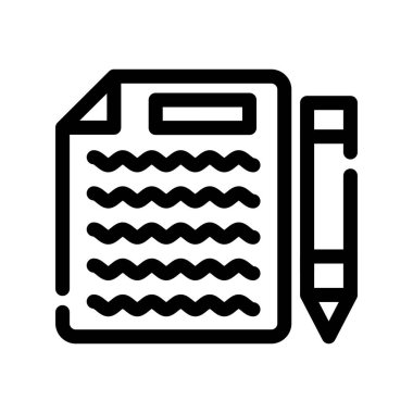 Kalem ve kağıt vektör simgesi