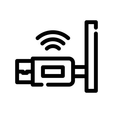 Şeffaf bir arkaplanda kablosuz bağlantı vektör çizimi. Birinci kalite semboller. Konsept ve grafik tasarım için ince çizgi simgesi.