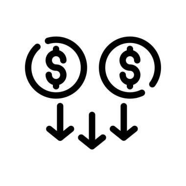 döviz kuru vektör çizgisi düz simgesi